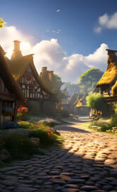Rustic village scene