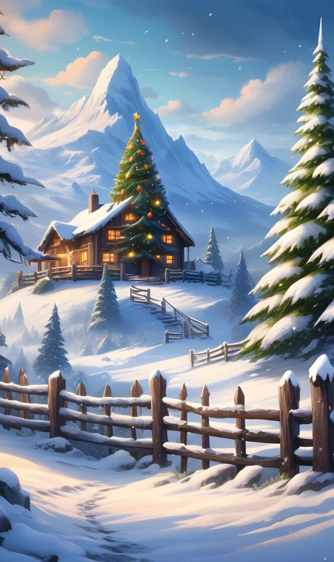 Christmas country cabin