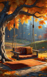 fall day backyard swing