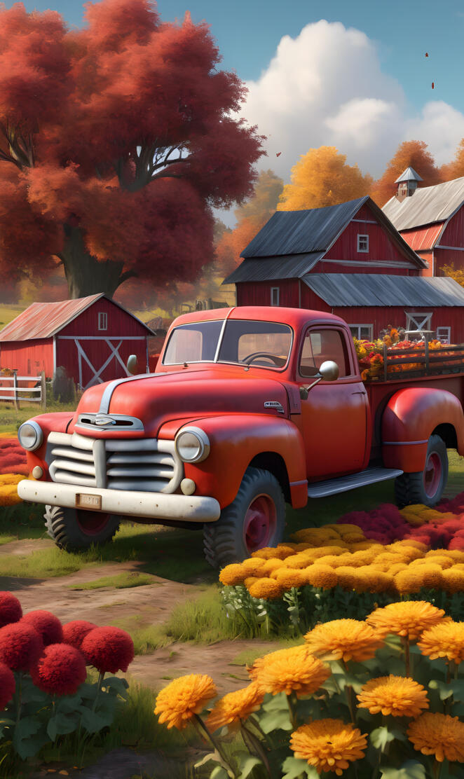 farm in the fall mums barn