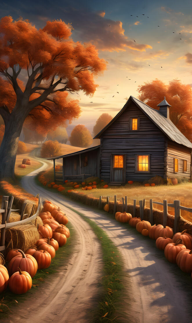 pumpkin patch by the old homestead