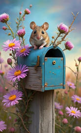 a small animal in a birdhouse