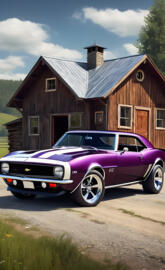 A Grape Colored 1968 Chevrolet Camaro Z28.