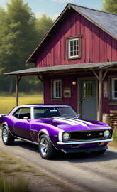 A Sweet Looking Grape Colored 1968 Chevrolet Camaro Z28.