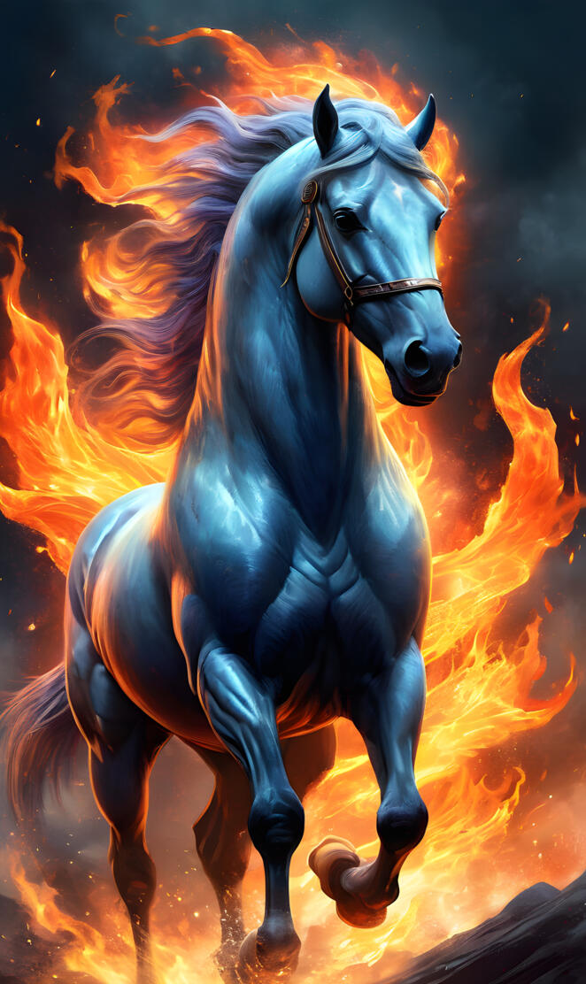 Flaming horse