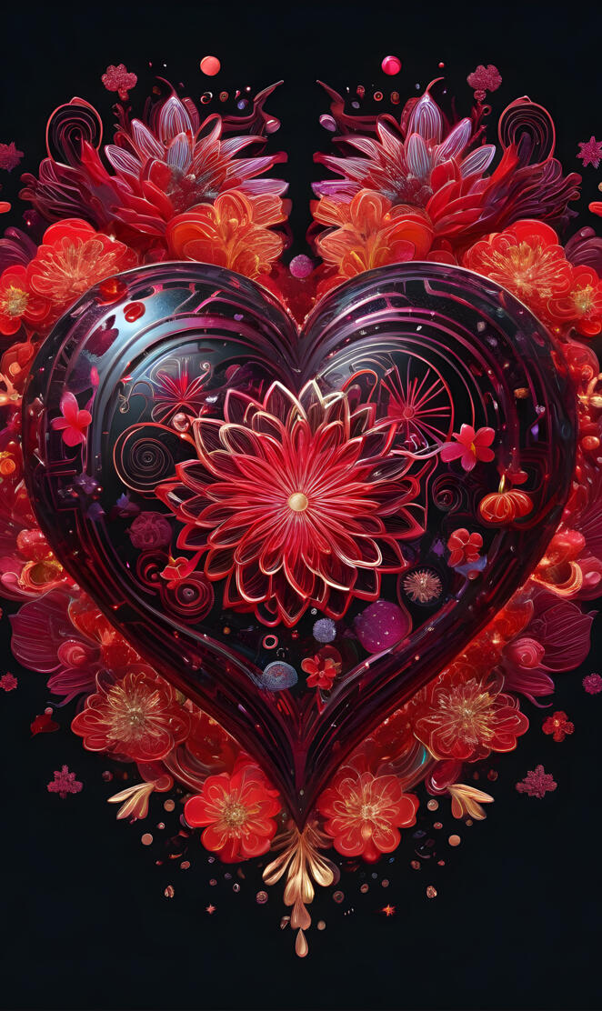 Bursting Flowers & Heart