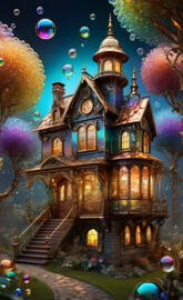 a colorful building with a clock tower