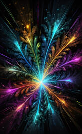 Neon bright beams of color