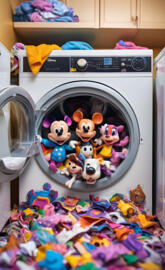 a washing machine with toys