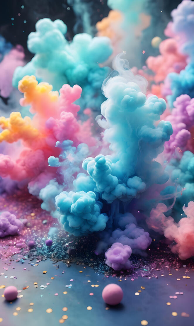 Rainbow smoke Art