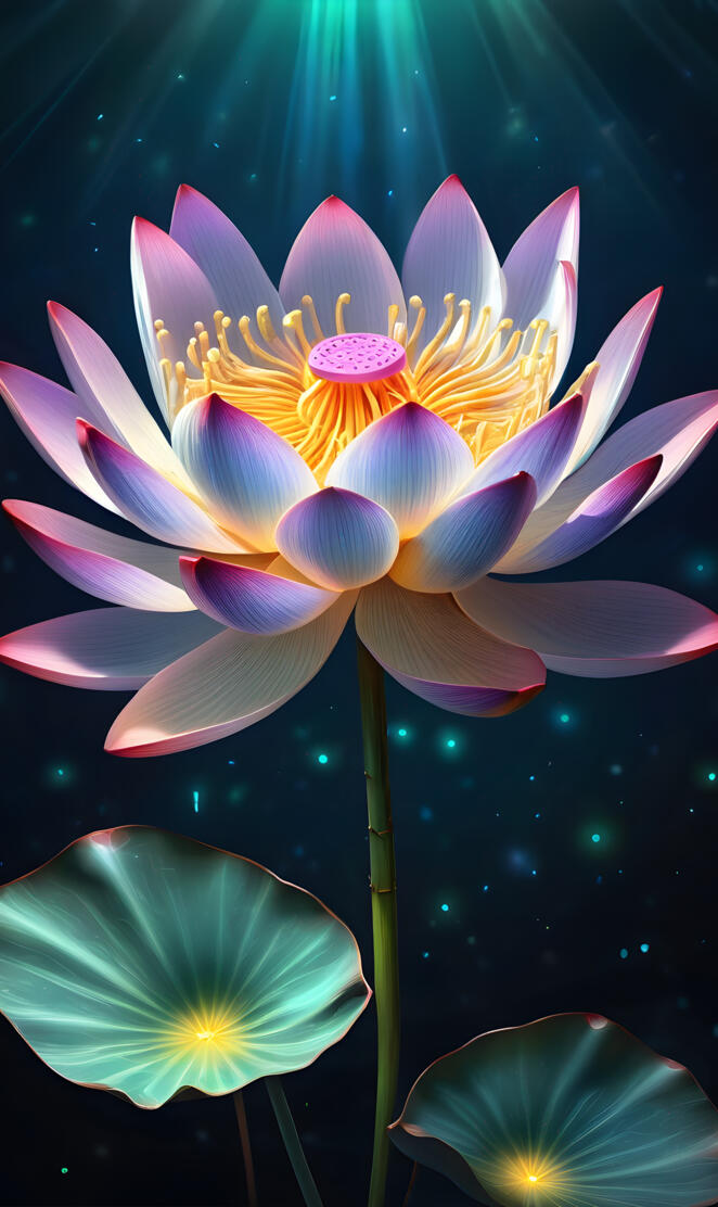 a pink flower with green leaves