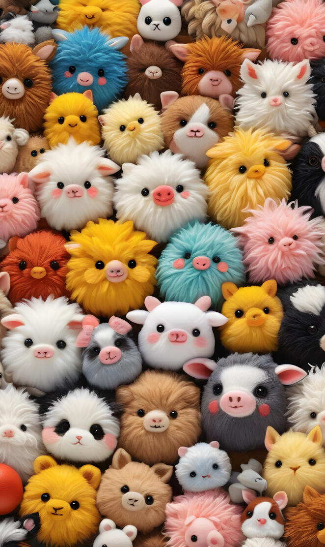 a group of stuffed animals