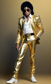 Michael Jackson wearing gold pants