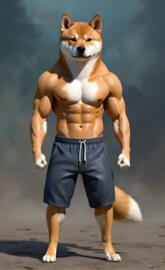 muscular shiba inu