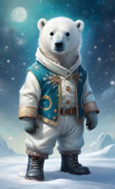 Polar bear cub christmas