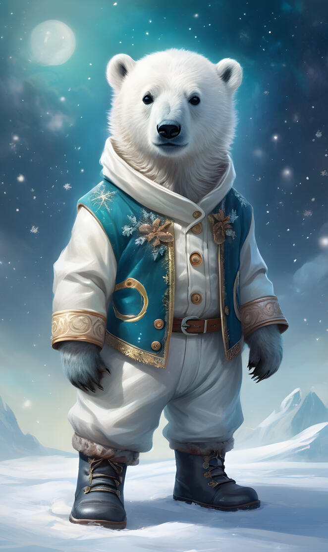 Polar bear cub christmas