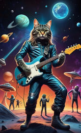intergalactic Rockstar Cat