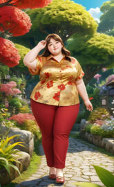 Plus-Sized Beauty in a Garden