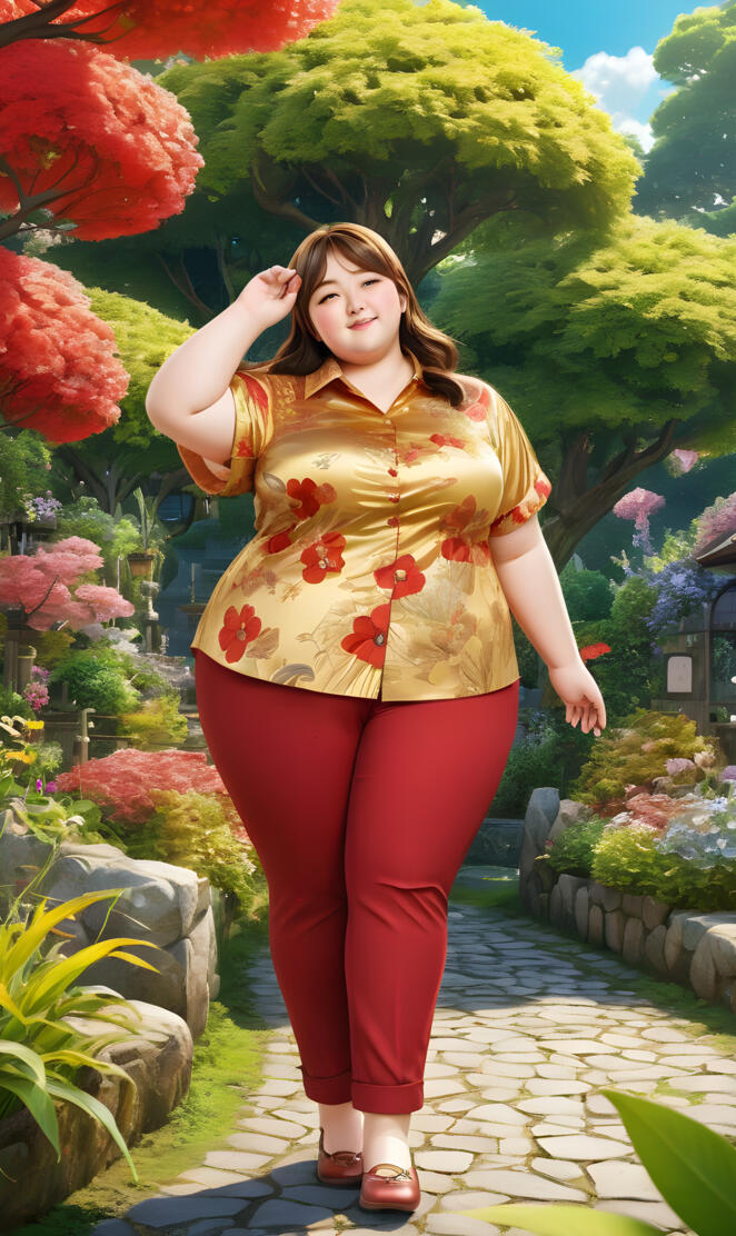 Plus-Sized Beauty in a Garden