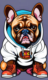 A bulldog in a Hoodie