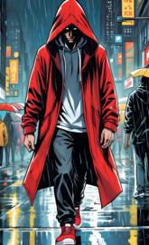 Red, the mystery hero's first appearance