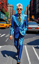 78 yrs old David Bowie enjoying a walk down Manhattan