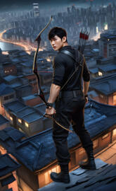 vigilante with bow and arrow