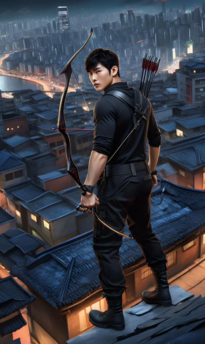 vigilante with bow and arrow