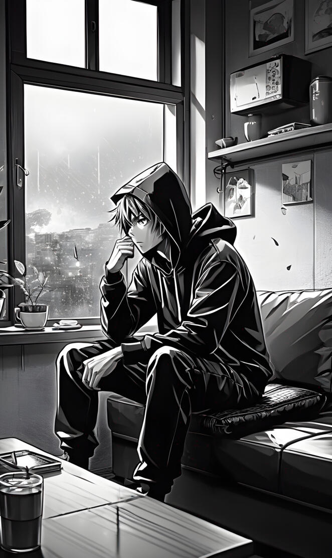 Black and white anime