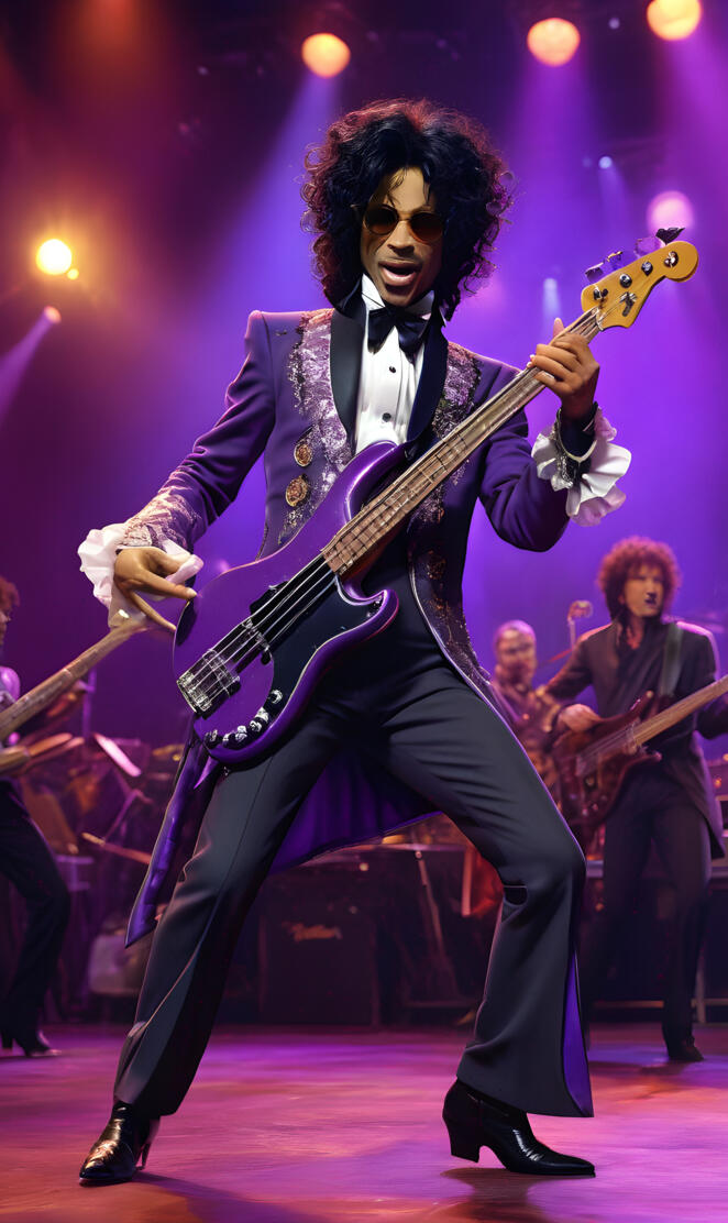 on stage with Prince Rogers Nelson, Bass player, Piano, TAFKAP