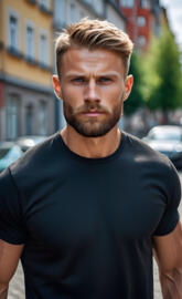 A handsome man with a beard.