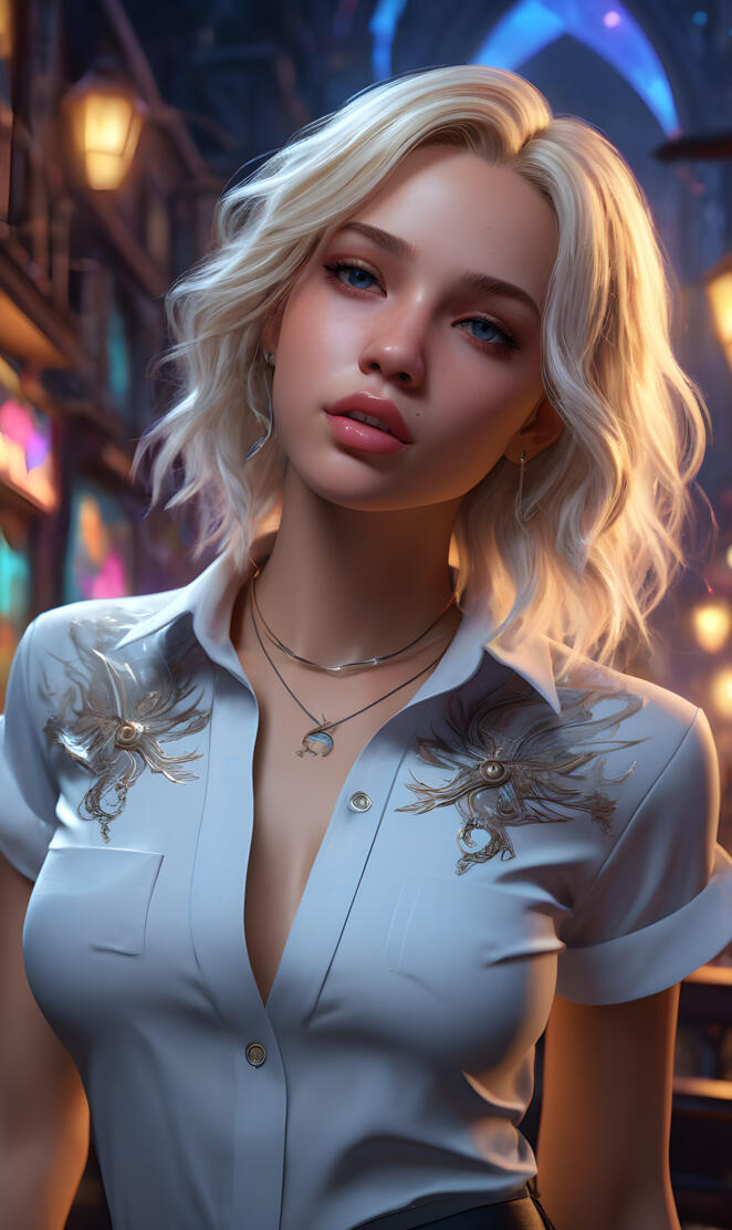 a woman with blonde hair