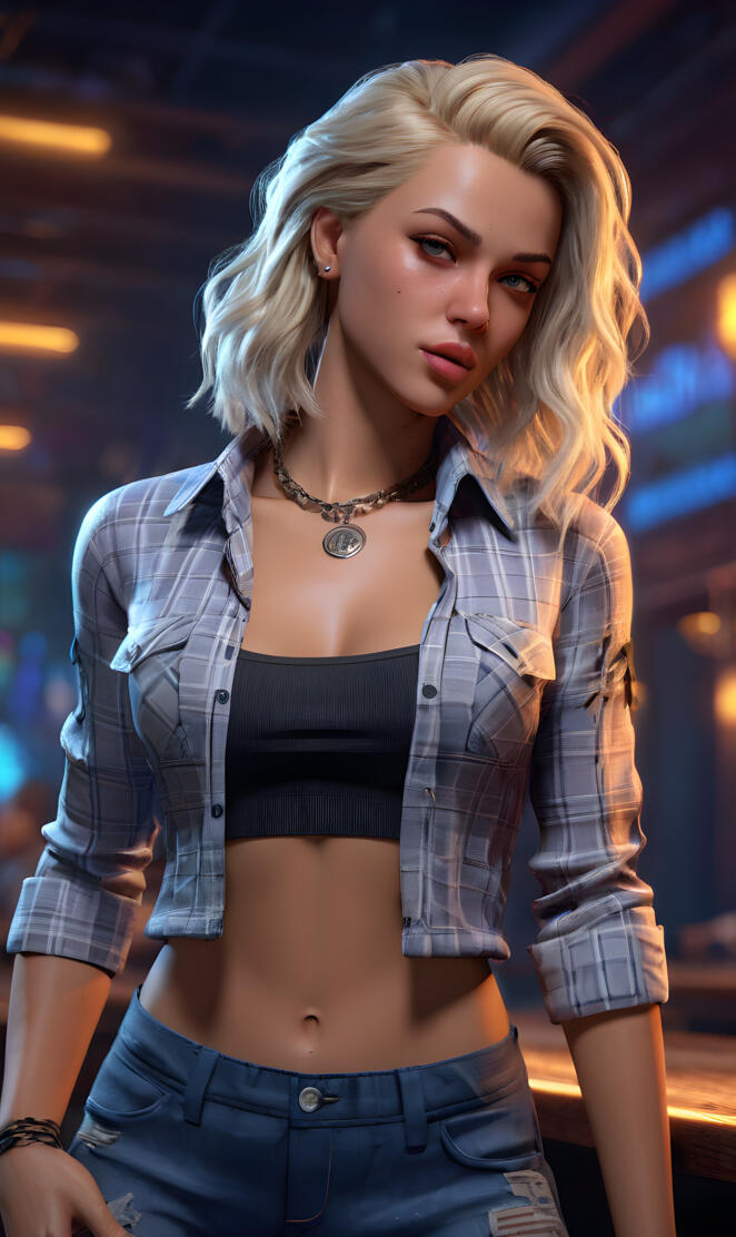 a woman with blonde hair