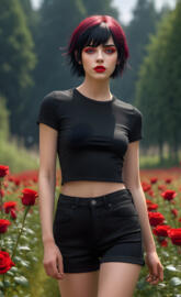 Red and Black, Emo Girl, Rose Meadow