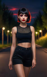 Beautiful night, beautiful Emo Girl