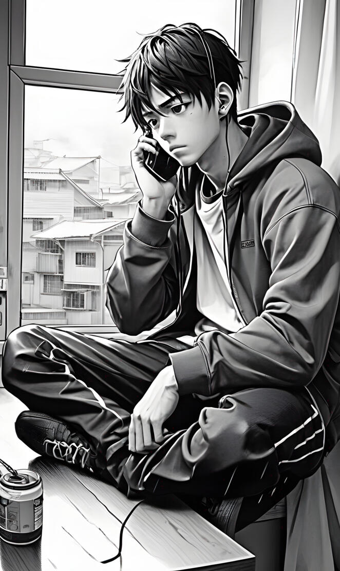 Black and white anime