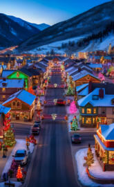 Christmas in a small town in Colorado