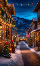 Christmas lights in a bustling village 2024-01