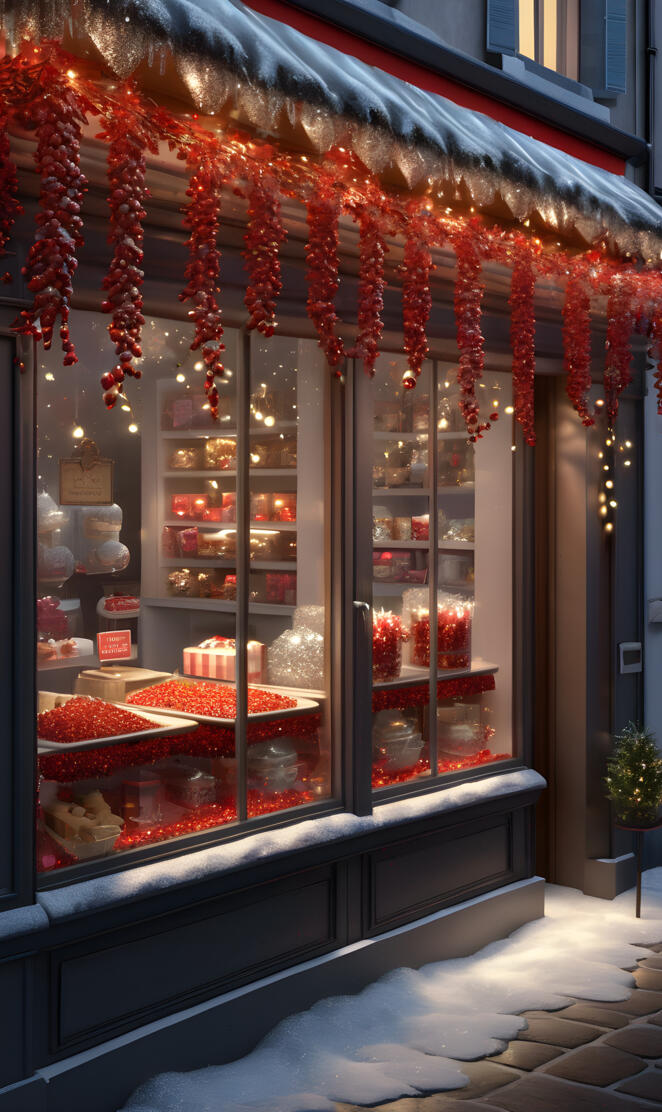 a display case with food