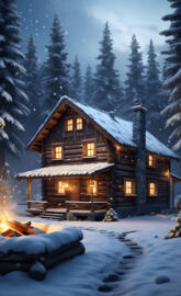 winter cabin