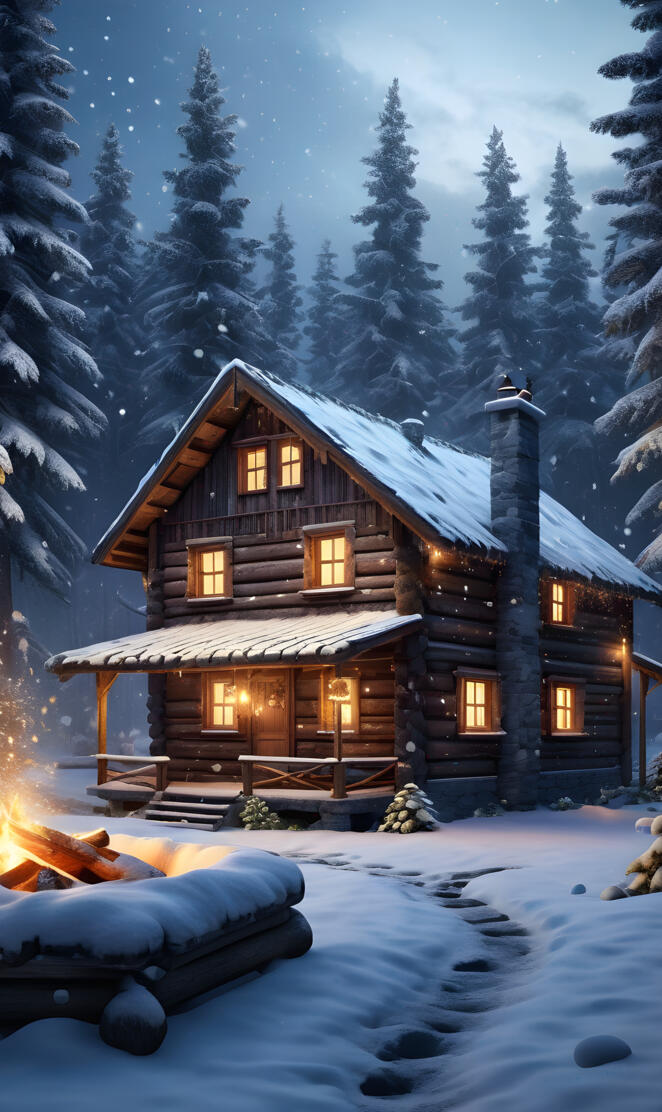 winter cabin