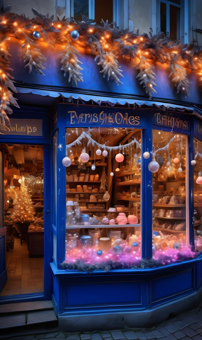 a colorful display of a carnival ride