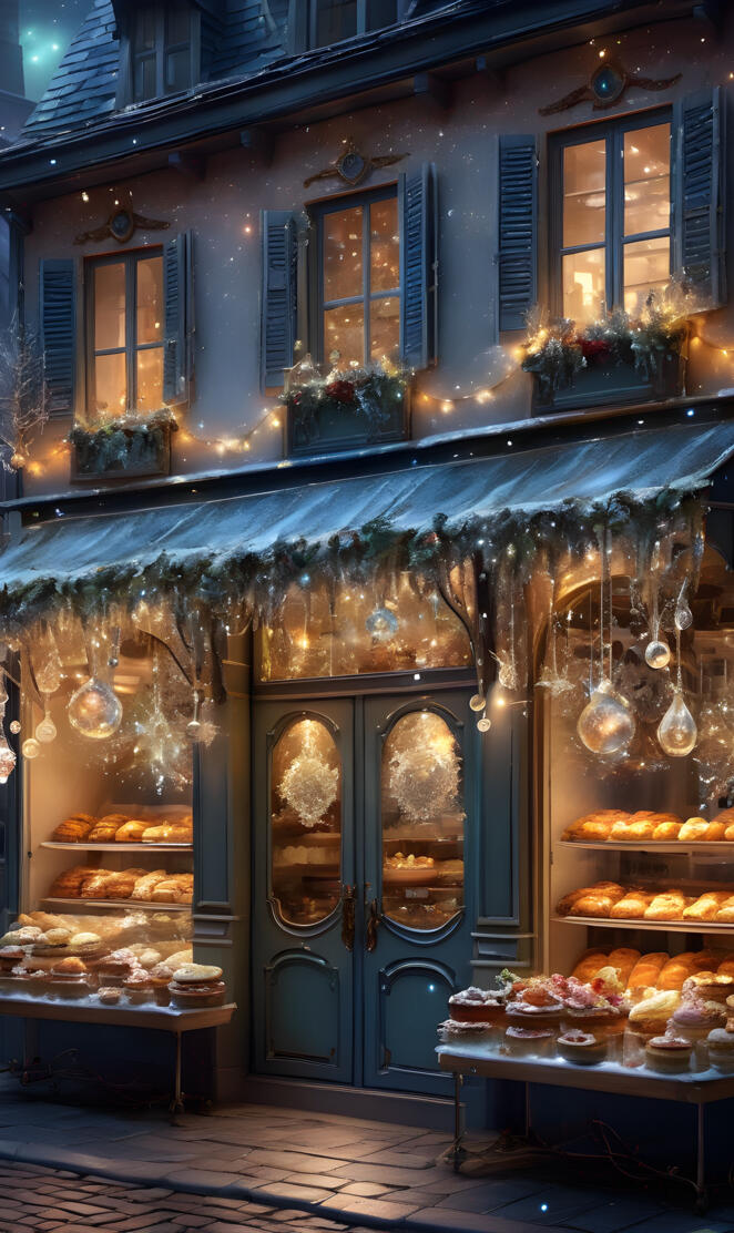 a building with many food items on the outside