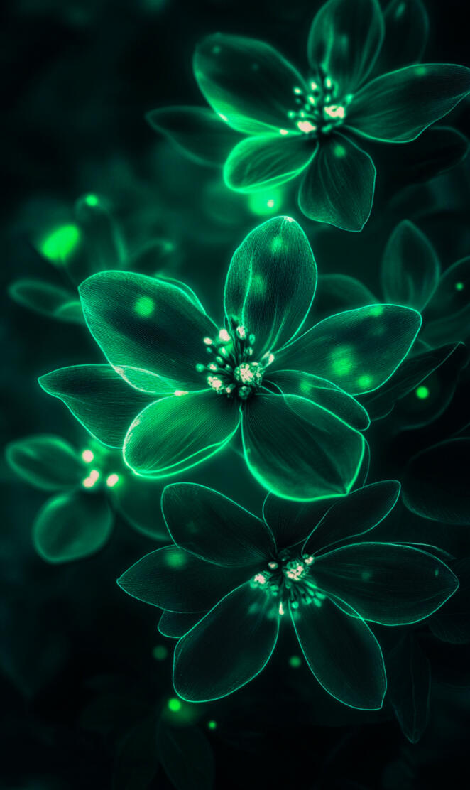 Dark Green Radiance Neon Petals