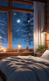 a bed in a room