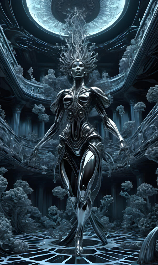 A ((( Bacchanale))), where (((many))) neo-noir biomechanics dressed in