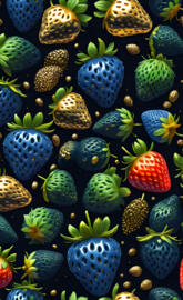 a group of colorful round objects
