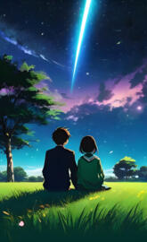 meteor shower anime beauty