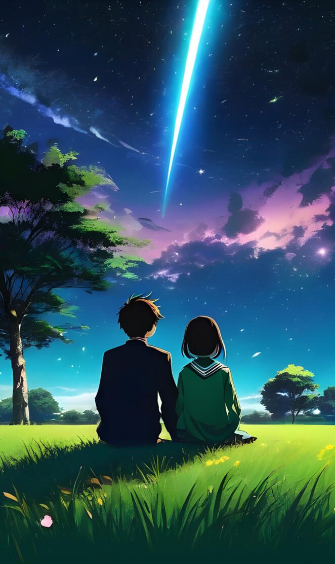 meteor shower anime beauty