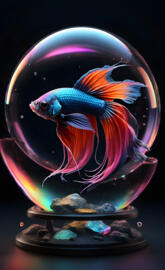 a fish in a fish bowl